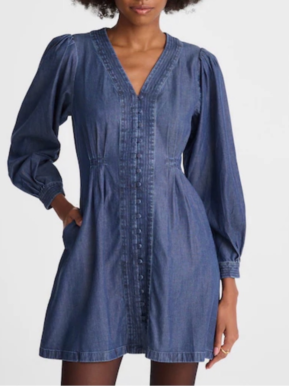 Madewell Dark Blue Button-Front Denim Dress, size 6